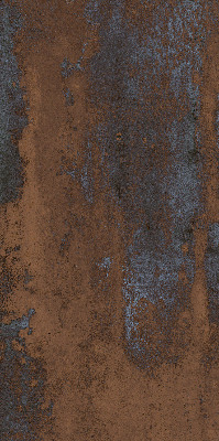 Estor decorativo con acabado en chapa metálica oxidada