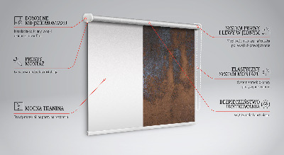 Estor decorativo con acabado en chapa metálica oxidada