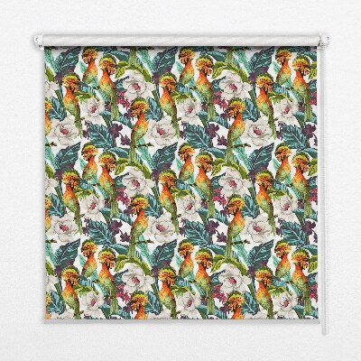 Estor decorativo con pájaros y flores