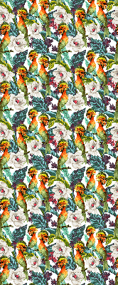Estor decorativo con pájaros y flores