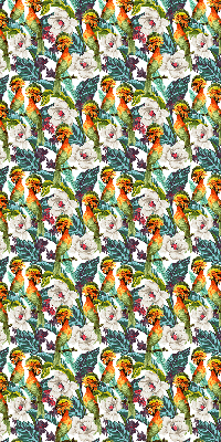 Estor decorativo con pájaros y flores