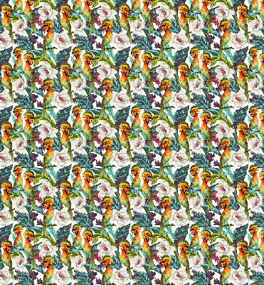 Estor decorativo con pájaros y flores