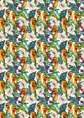 Estor decorativo con pájaros y flores