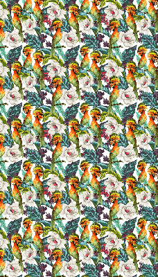 Estor decorativo con pájaros y flores