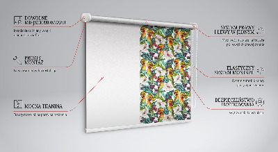 Estor decorativo con pájaros y flores