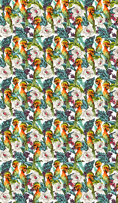 Estor decorativo con pájaros y flores