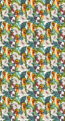 Estor decorativo con pájaros y flores