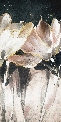 Estor opaco con flores pintadas