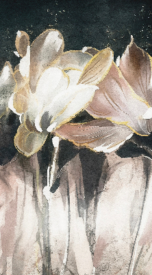 Estor opaco con flores pintadas