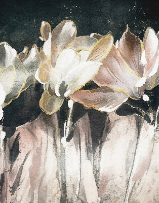 Estor opaco con flores pintadas