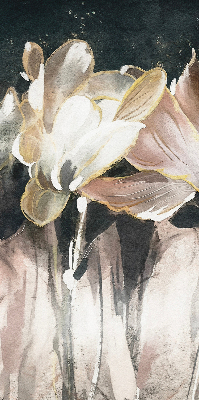 Estor opaco con flores pintadas