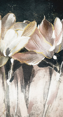 Estor opaco con flores pintadas