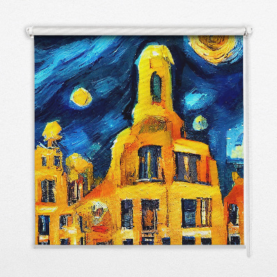 Estor decorativo con diseño Ciudad pintada