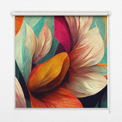 Estor decorativo con diseño de flores en abstracción