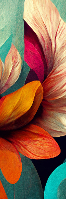 Estor decorativo con diseño de flores en abstracción