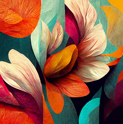 Estor decorativo con diseño de flores en abstracción