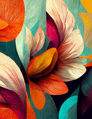 Estor decorativo con diseño de flores en abstracción