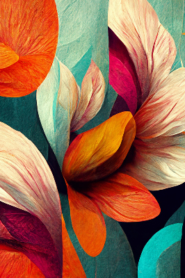Estor decorativo con diseño de flores en abstracción