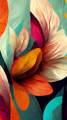 Estor decorativo con diseño de flores en abstracción
