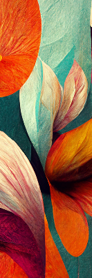 Estor decorativo con diseño de flores en abstracción