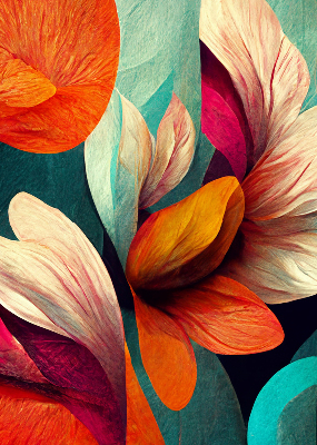 Estor decorativo con diseño de flores en abstracción