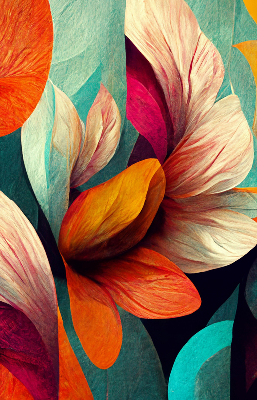 Estor decorativo con diseño de flores en abstracción