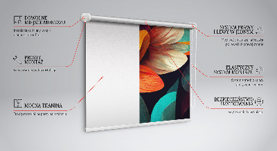 Estor decorativo con diseño de flores en abstracción
