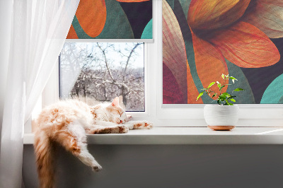Estor decorativo con diseño de flores en abstracción