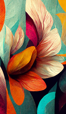 Estor decorativo con diseño de flores en abstracción