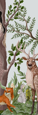 Estor decorativo con diseño de animales del bosque