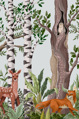 Estor decorativo con diseño de animales del bosque