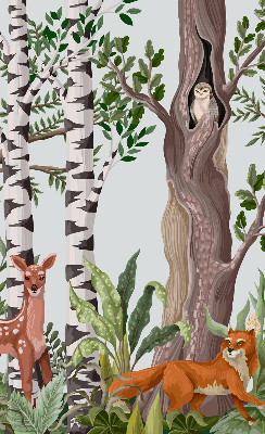 Estor decorativo con diseño de animales del bosque