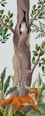 Estor decorativo con diseño de animales del bosque