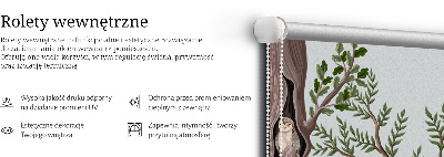 Estor decorativo con diseño de animales del bosque
