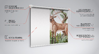 Estor decorativo con diseño de animales del bosque