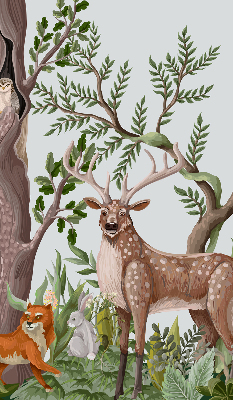 Estor decorativo con diseño de animales del bosque