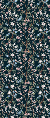Estor opaco con diseño de enredaderas de flores