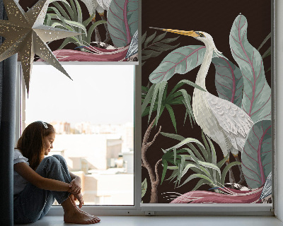 Estor decorativo pájaros en las hojas