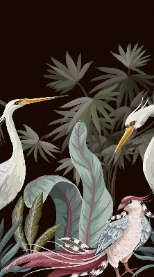 Estor decorativo pájaros en las hojas