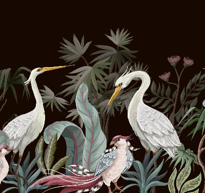 Estor decorativo pájaros en las hojas