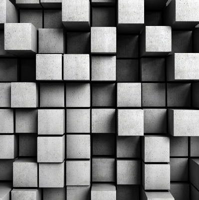 Estor decorativo de cubos de piedra