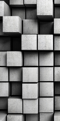Estor decorativo de cubos de piedra