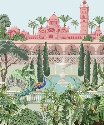 Estor opaco palacio con jardín