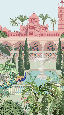 Estor opaco palacio con jardín