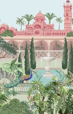 Estor opaco palacio con jardín