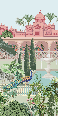 Estor opaco palacio con jardín