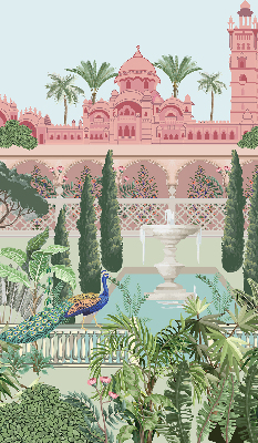 Estor opaco palacio con jardín