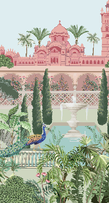 Estor opaco palacio con jardín