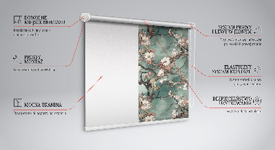 Estor opaco con diseño de flores en el árbol