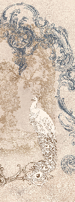 Estor decorativo con diseño de pájaros antiguos